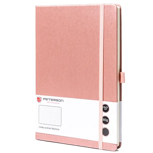 Ružový zápisník A5 s linajkami a tvrdou väzbou
