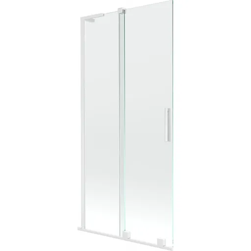 MEXEN/S - Velar L dvojkrídlová posuvná vaňová zástena 95 x 150, transparent, biela 896-095-003-01-20