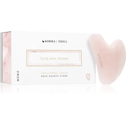 KORIKA Tools Gua Sha Green Jade Stone masážna pomôcka na tvár Gua Sha Quartz Pink 1 ks