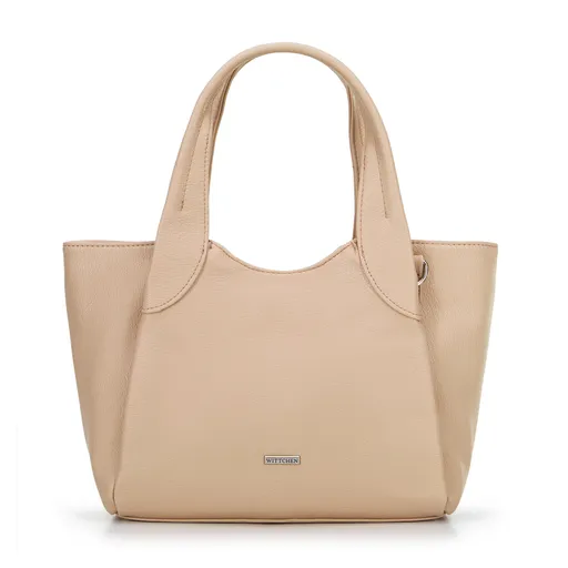 Dámsky malý kabelka z ekokože béžový 100-4Y-438-9