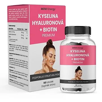MOVit Kyselina hyaluronová + Biotín PREMIUM 60 kapsúl (4624889)