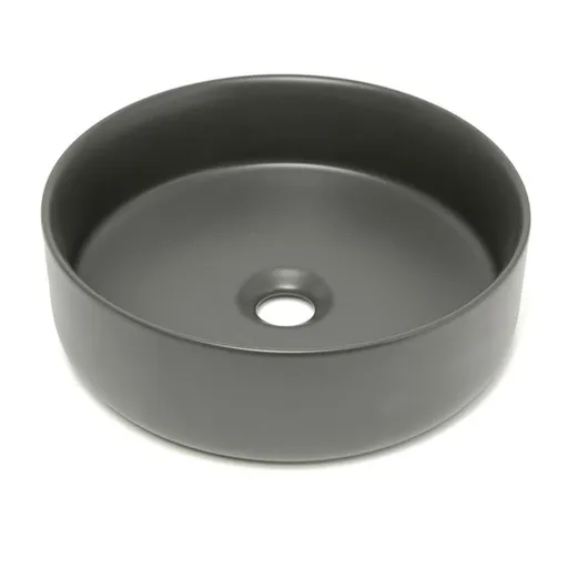 Umývadlo na dosku SAT Mood 36x36 cm tmavě šedá matná bez otvoru pre batériu, bez prepadu SATM3636DGRM