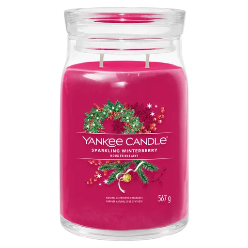 YANKEE CANDLE Signature Vonná sviečka veľká 2 knôty Sparkling Winterberry 567 g