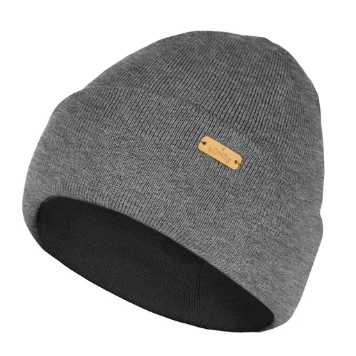 Bontis Pletená dvojitá pánska čiapka s lemom - Stredne šedá | uni