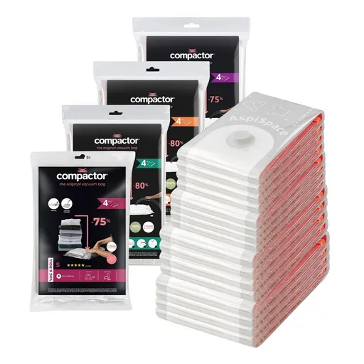 Compactor Sada vakuových úložných vreciek 16 ks,4x S + 4x M + 4x L + 4x XL