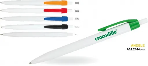 Guľôčkové pero plast Andele modré telo biele