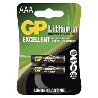 GP Jednorazové lithiová batéria AAA, 2-pack