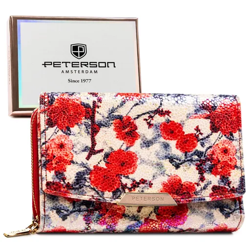 Dámska farebná peňaženka s kvetinovým motívom Peterson – stredná veľkosť s RFID ochranou