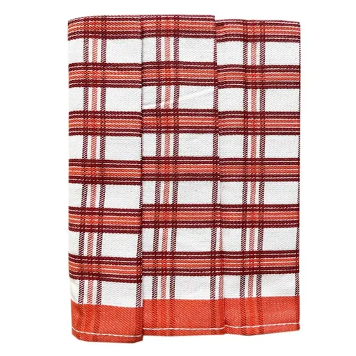 Polášek Károvaná utierka Egypt – 3 ks - č. 19 | Biela / červená