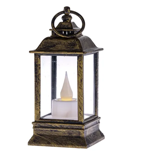 Lampáš s LED sviečkou Cremona medená, 6 x 13 cm