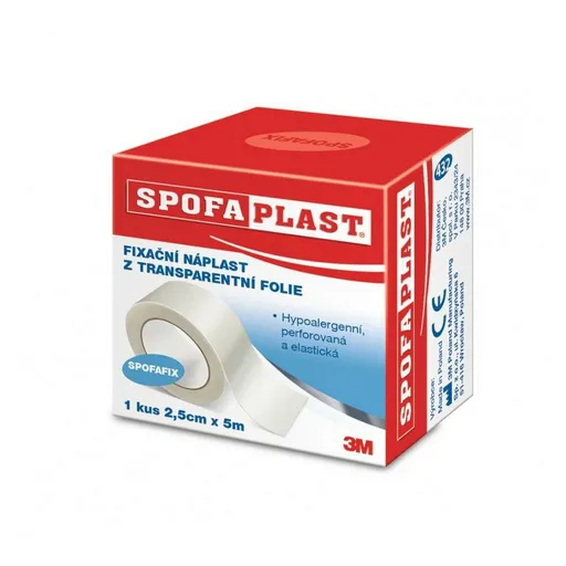 3M™ SPOFAPLAST 432 Fixačná náplasť z transparentnej fólie 5 m x 25 mm