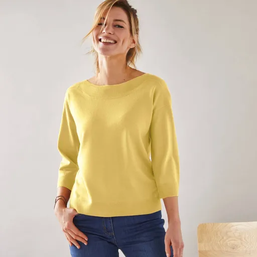 Pulóver s lodičkovým výstrihom a 7/8 rukávmi