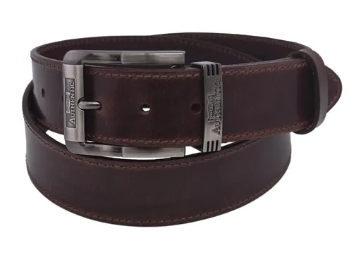 Pánsky kožený opasok 740-40-77 tmavohnedý šitý pracka Authentic