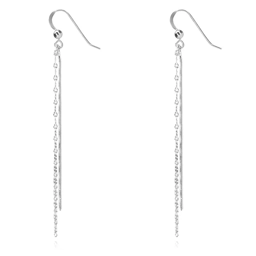 Visiace náušnice zo striebra 925 - retiazky s dvomi dizajnami, afroháčik