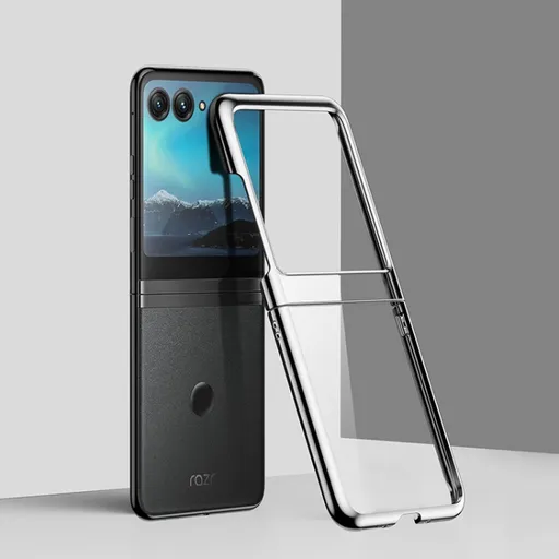 ELECTRO Plastový obal pre Motorola Razr 40 Ultra strieborný