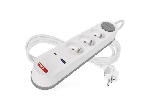 Predlžovací prívod 3 zásuvky 2m EMOS P1312FC USB s vypínačom