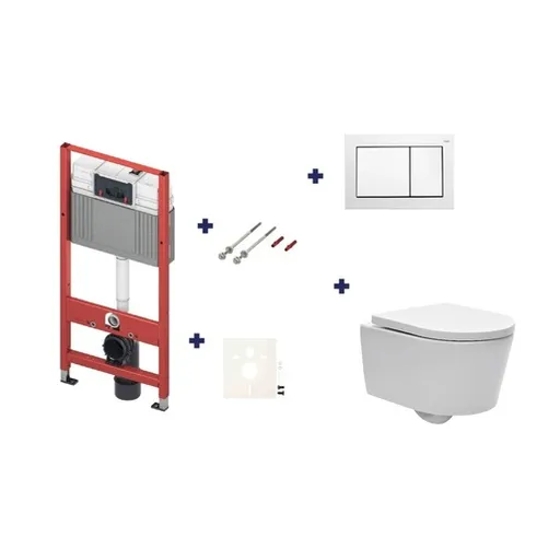 Cenovo zvýhodnený závesný WC set TECE do ľahkých stien / predstenová montáž + WC SAT Brevis SIKOTS2W0