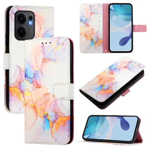 ART MARBLE Peňaženkový kryt pre Oppo Reno13 F 5G / Reno13 FS 5G WHITE ORANGE