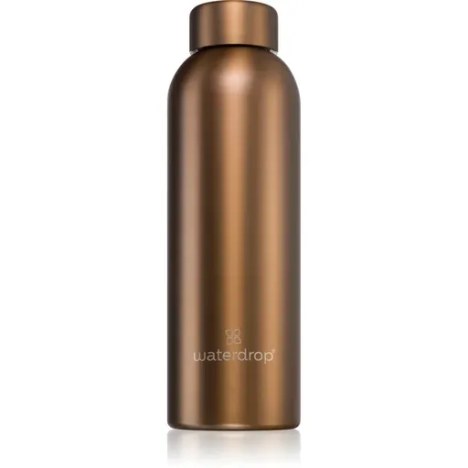 Waterdrop Thermo Steel Metal fľaša na vodu z nehrdzavejúcej ocele farba Bronze Brushed 600 ml