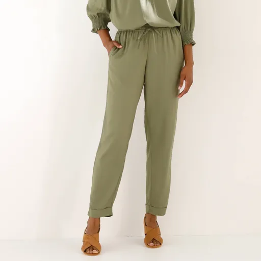 Jednofarebné 7/8 nohavice s pružným pásom