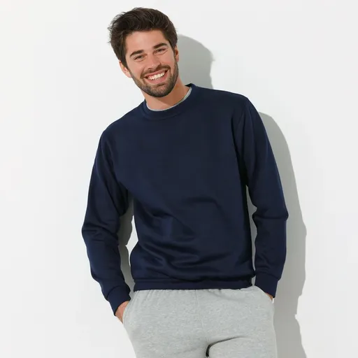 Mikina s okrúhlym výstrihom z česaného moltonu