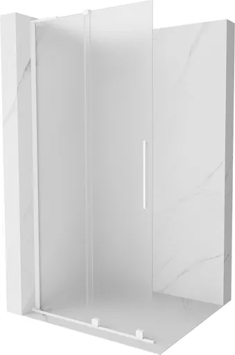 MEXEN/S - Velar L Sprchová zástena posuvná Walk-in 120 x 200, dekor 8 mm, biela 871-120-003-33-20
