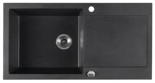 SAPHO SAPHO - Drez granitový zabudovateľný s odkvapom, 97x50cm, čierny GR1614