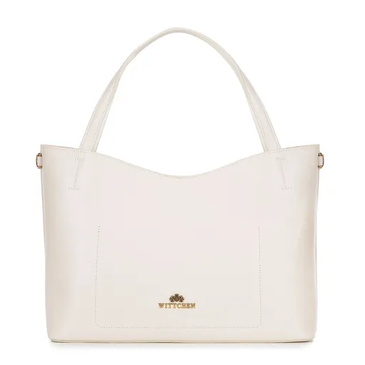 Dámsky kabelka s vyberateľnou taštičkou krémový 100-4E-220-0