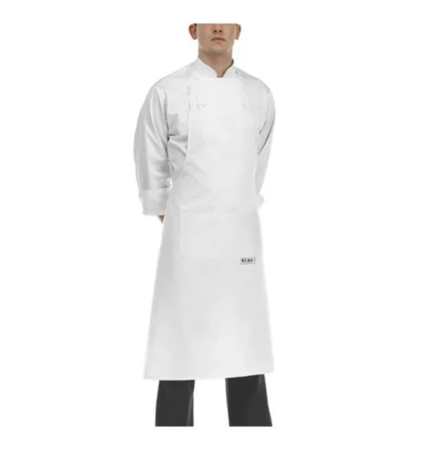 EGOCHEF Kuchárska zástera ku krku EGOchef s vreckom - biela