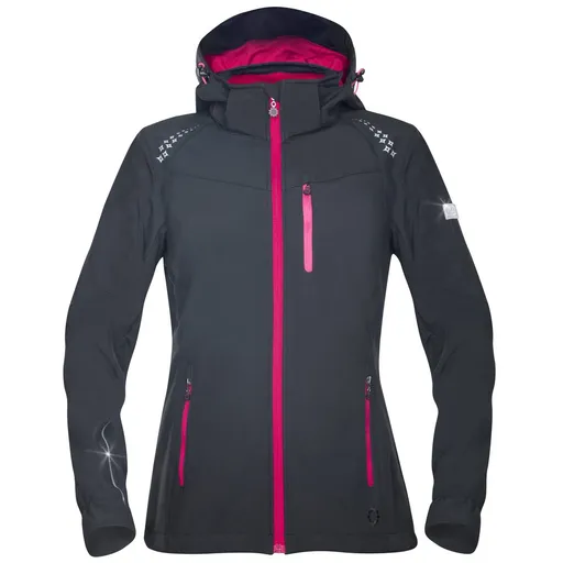 Ardon Dámska softshellová bunda FLORET - Čierna / ružová | 2XL