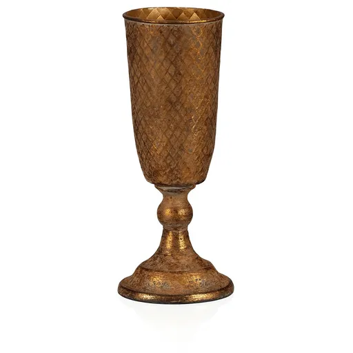 Kovový kalich úzky, zlatá, 10 x 10 x 30 cm