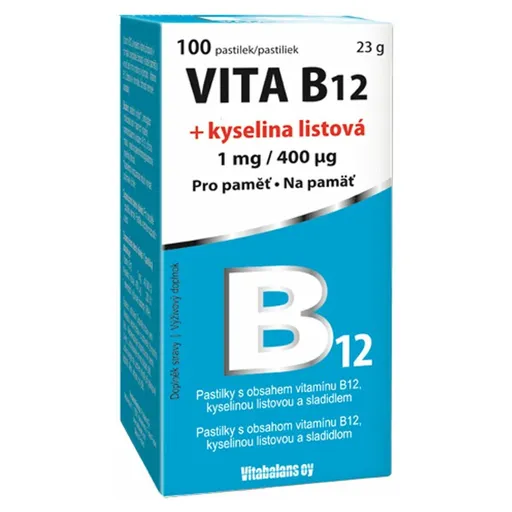 VITA B12 + kyselina listová 1 mg/400 mcg 100 tabliet