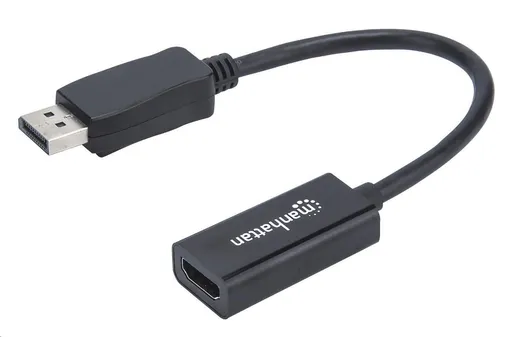 MANHATTAN Adaptér, DisplayPort, DP-Male/HDMI-Female, čierny