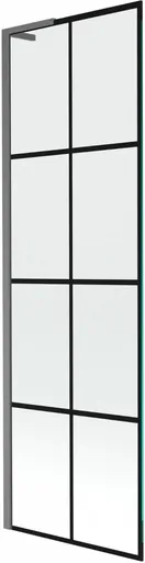 MEXEN/S - Next L vaňová zástena FIX 60 x 150, čierna vzor, grafit kartáčovaná 895-060-000-03-77-66