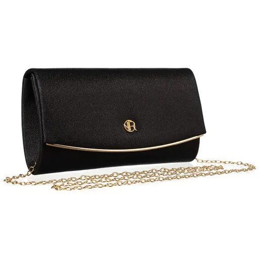 Čierna večerná dámska listová kabelka zo syntetickej látky – Rovicky