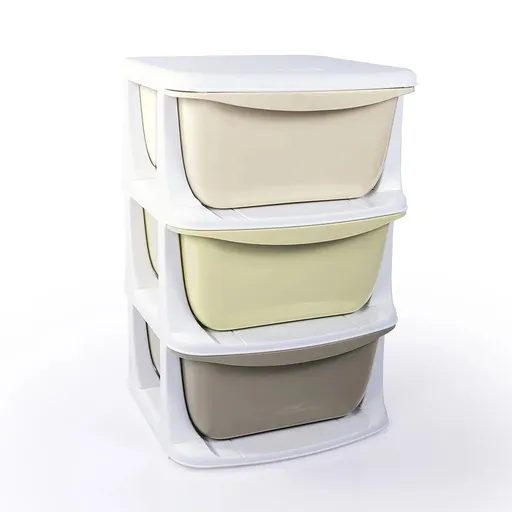 Dolu Detský plastový regál s 3 zásuvkami, 36,5 x 58,5 x 38 cm