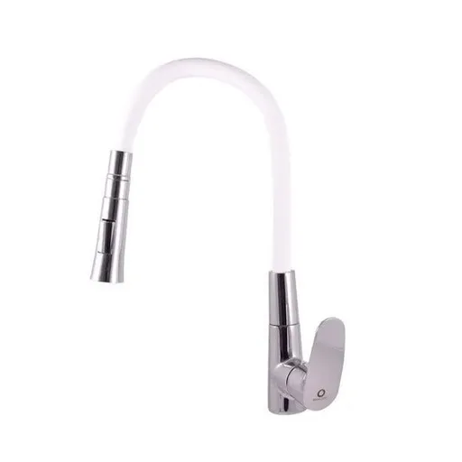 RAV SLEZÁK Amur drezová batéria so silikónovým ramienkom biela / chróm am719.0/12b AM719.012B