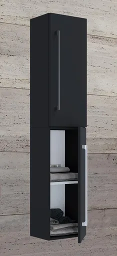 VCM Koupelnová vysoká skříňka s velkými dveřmi VCB 6, černá