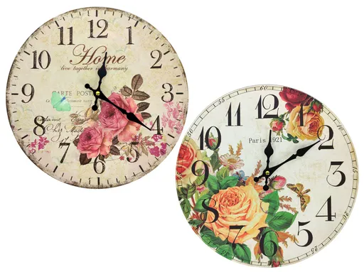 MAKRO - Hodiny kuchynské kvety 34cm, rôzne motívy