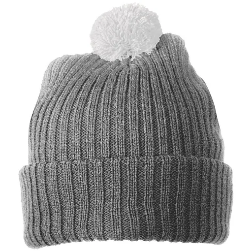 Myrtle Beach (Daiber) Pletená čiapka s brmbolcom MB7540 - Tmavošedá / svetlošedá | uni