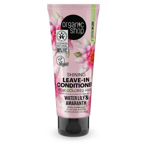 ORGANIC SHOP Rozjasňujúci bezoplachový kondicionér pre farbené vlasy Lekno a amarant 75 ml