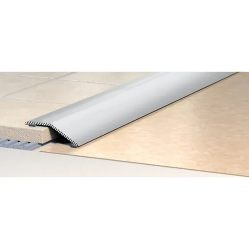 Lišta prechodová "zkosená" Havos chróm, hliník elox, dĺžka 270 cm, výška hrany 8 mm, LPZ3ALE270