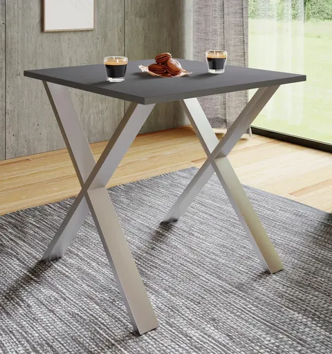 VCM Jídelní stůl Xona 80x50 X-nohy, antracit