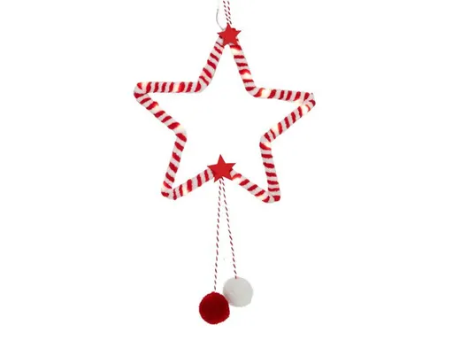 HIT Vianočná dekorácia s časovačom 20LED hviezda 20cm