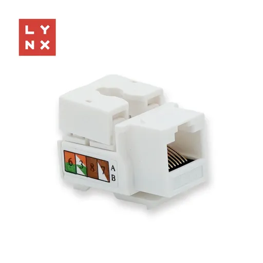 LYNX keystone UTP Cat5e, 90 stp., biely
