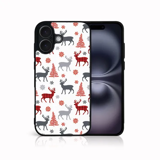 MY ART Kryt s vianočným dizajnom Apple iPhone 16 DEER (068)