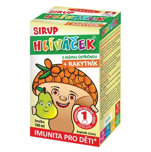 TEREZIA Hliviačik sirup s hlivou a rakytníkom s príchuťou hrušky 100 ml