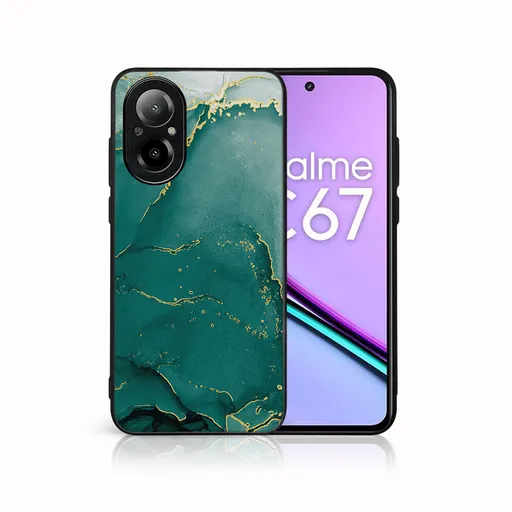 MY ART Ochranný kryt pre Realme C67 GREEN MARBLE (145)