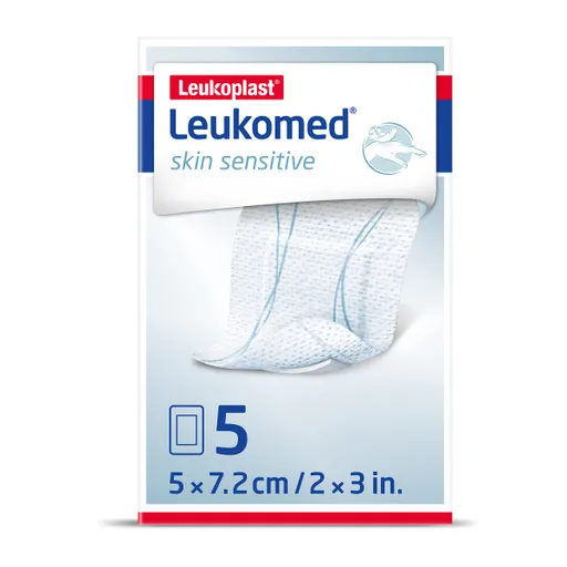 LEUKOPLAST Leukomed Skin Sensitive textilné krytie 5x7,2 cm, 5 ks