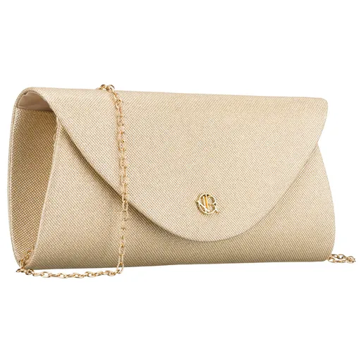 Dámska zlatá trblietavá listová kabelka ROVICKY